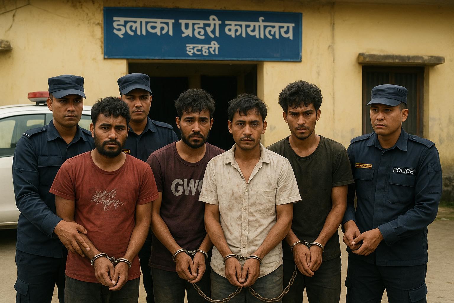 प्रहरी कार्यालय तोडफोड, आगजनी तथा प्रहरीलाई दुव्र्यवहार गर्ने ५ जना पक्राउ